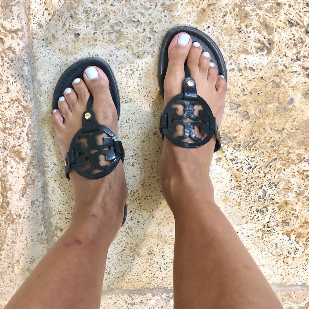 Tory Burch navy Miller sandal.